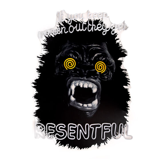 Guerrilla Girls Women Get Resentful neon light